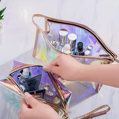 Waterproof Laser Cosmetic Bag Lightweight PU Leather Beauty Tool Storage Bag