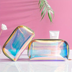 Waterproof Laser Cosmetic Bag Lightweight PU Leather Beauty Tool Storage Bag