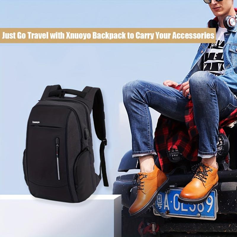 Casual Backpack with USB Charging Port Computer Bag
