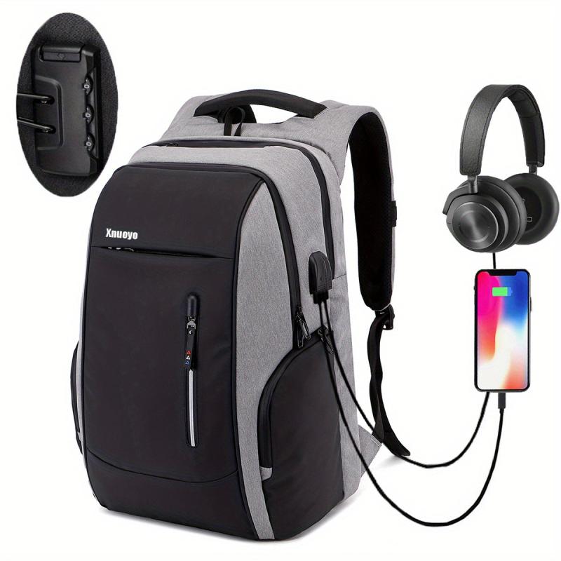 Casual Backpack with USB Charging Port Computer Bag