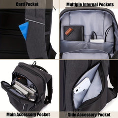 Casual Backpack with USB Charging Port Computer Bag