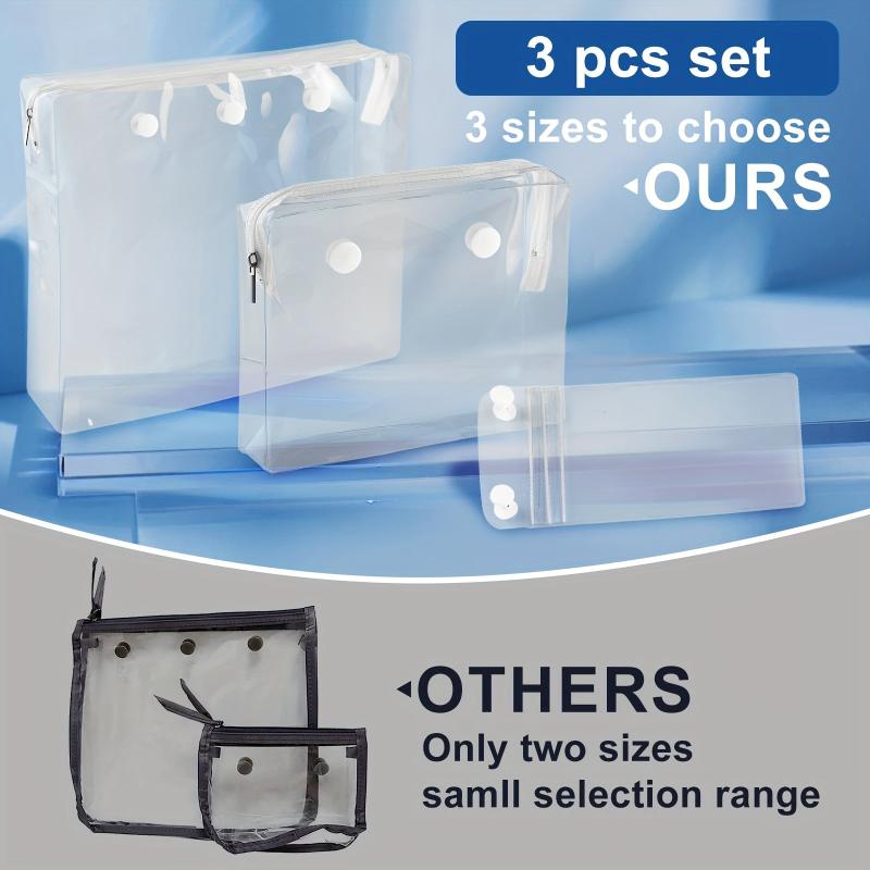 3 Clear Inner Bags for Rubber Beach Bag Organizer