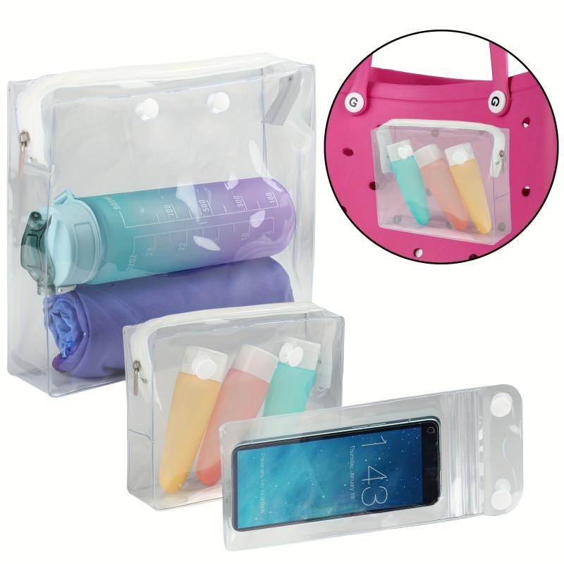 3 Clear Inner Bags for Rubber Beach Bag Organizer