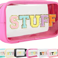 Chenille Letter Patched Makeup Bag Portable Cosmetic Bag