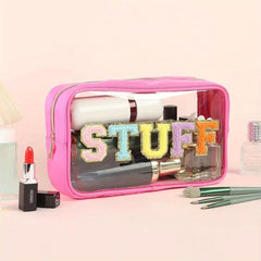 Chenille Letter Patched Makeup Bag Portable Cosmetic Bag