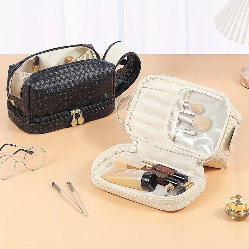 Checkered Pattern Makeup Bag Large Travel Comestic Bag Women's Toiletry Bag