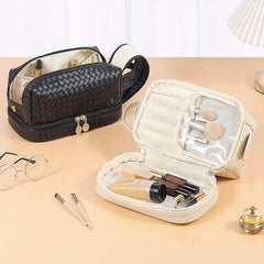 Checkered Pattern Makeup Bag Large Travel Comestic Bag Women's Toiletry Bag