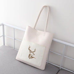 Deer Head Print Shoulder Bag Large Capacity Handbag