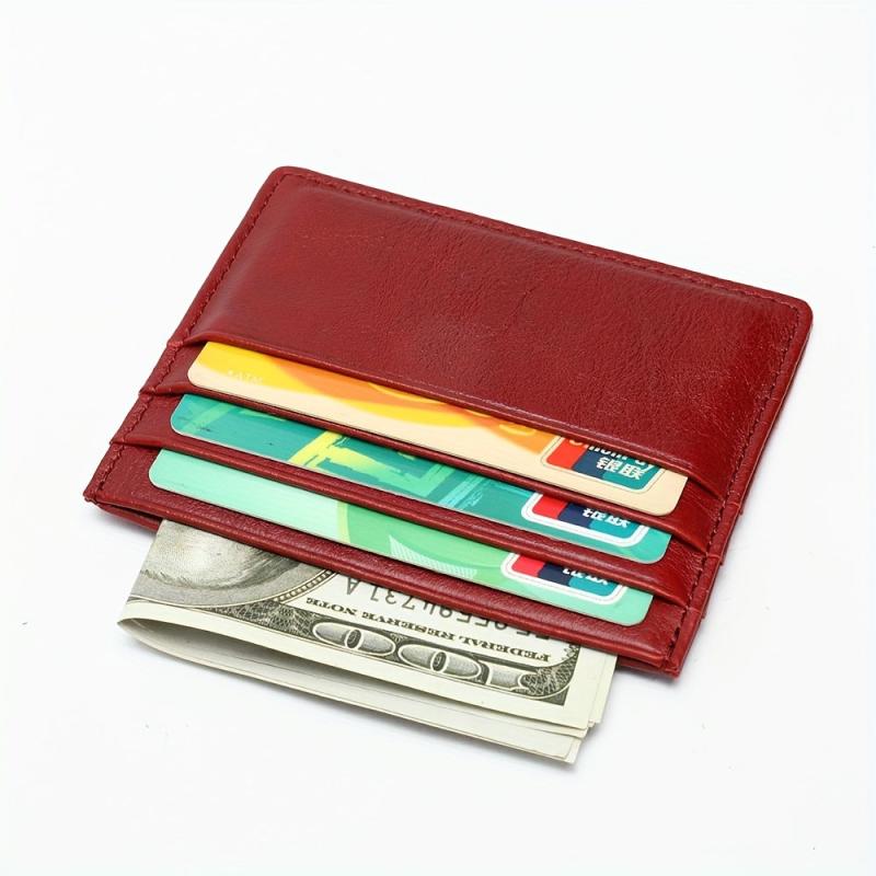 Leather Credit Card Holder Wallet Thin Minimalist Card Case for Men or Women