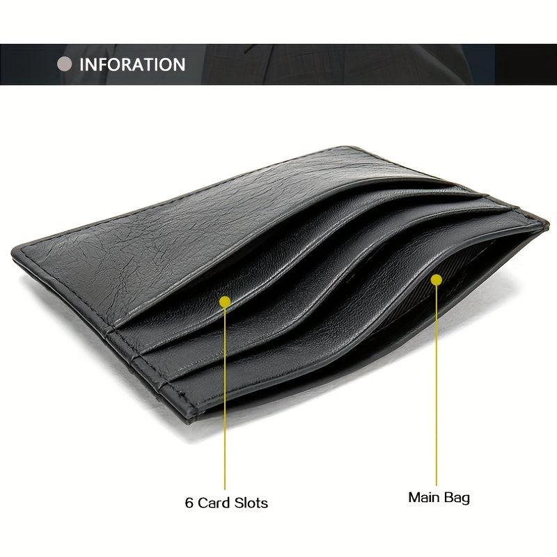Leather Credit Card Holder Wallet Thin Minimalist Card Case for Men or Women