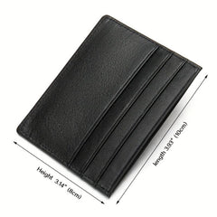Leather Credit Card Holder Wallet Thin Minimalist Card Case for Men or Women