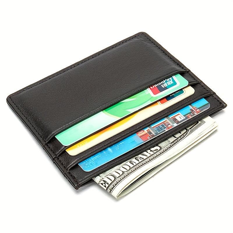 Leather Credit Card Holder Wallet Thin Minimalist Card Case for Men or Women