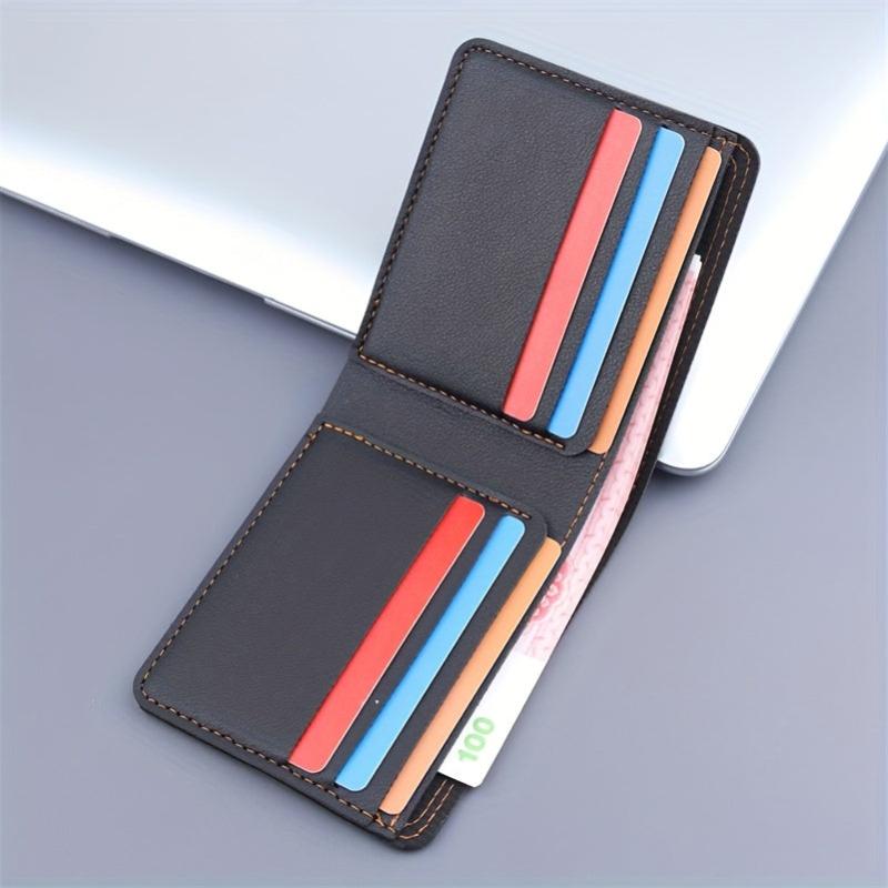 Men Wallet PU Leather Business Card Holder 6 Slots 1 Big Note Position