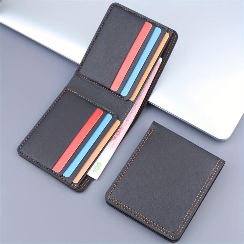 Men Wallet PU Leather Business Card Holder 6 Slots 1 Big Note Position