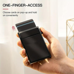 Men's Thin RFID Wallet Card Holder Aluminum Alloy Push Card Box