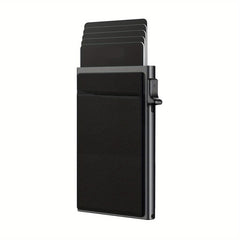 Men's Thin RFID Wallet Card Holder Aluminum Alloy Push Card Box