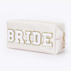 Waterproof Chenille Letter Patch Makeup Bag Travel Storage Pouch