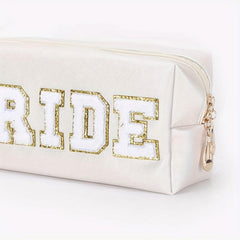 Waterproof Chenille Letter Patch Makeup Bag Travel Storage Pouch