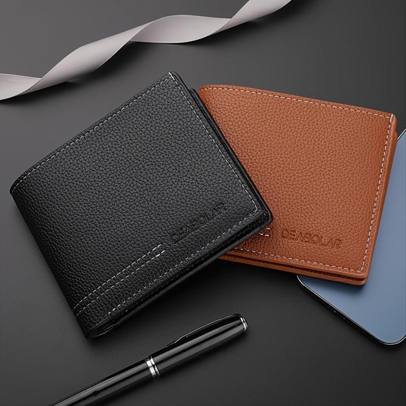 Men's PU Leather Business Wallet Card Holder