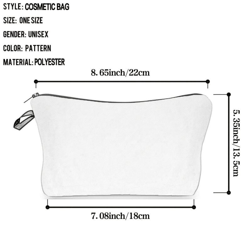 Dino Pattern Zipper Storage Bag Cosmetics Pouch