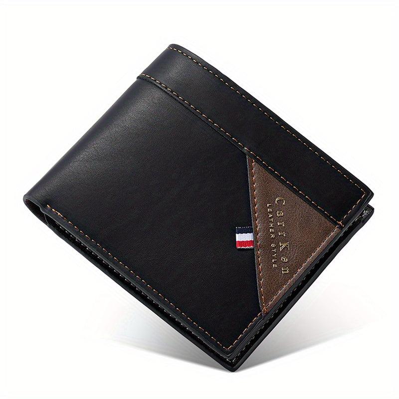CarrKen Men's Short PU Leather Wallet with Money Clip