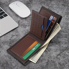 CarrKen Men's Short PU Leather Wallet with Money Clip