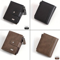 RFID Blocking PU Leather Men's Short Wallet