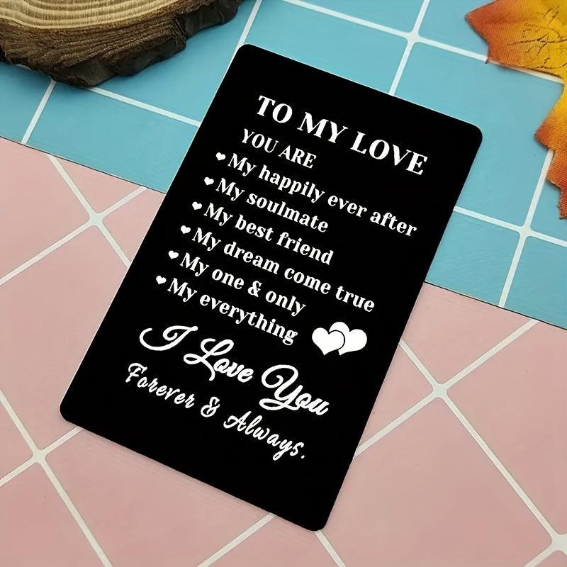 Engraved Aluminum Wallet Insert Card for Him