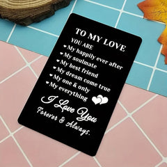 Engraved Aluminum Wallet Insert Card for Him