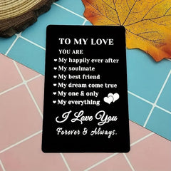 Engraved Aluminum Wallet Insert Card for Him