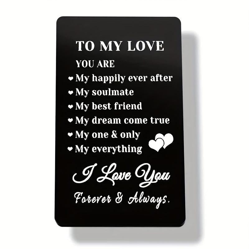 Engraved Aluminum Wallet Insert Card for Him