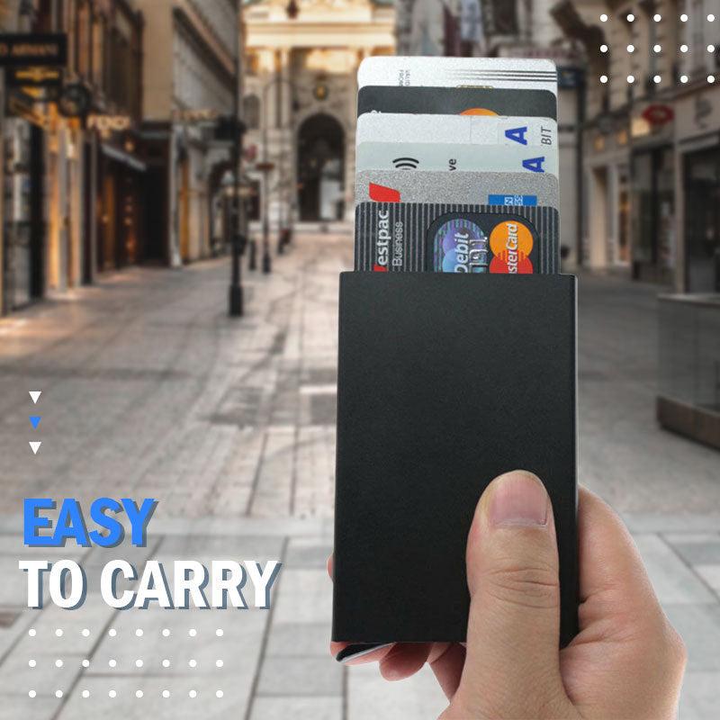 Aluminum RFID Card Box Automatic Push Bullet Triangle Cover Anti Theft