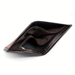 Men's Leather Short Wallet Frosted Large Capacity Wallet