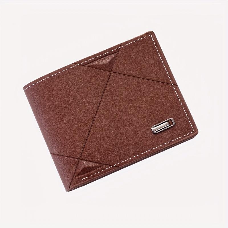 Men's Wallet Short Money Clip Youth Thin Three fold Soft Leather Document Bag