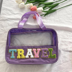 Transparent Waterproof Cosmetic Bag Large Capacity Handheld Makeup Storage