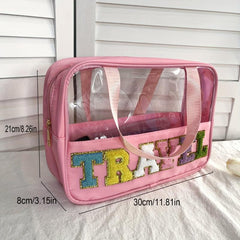 Transparent Waterproof Cosmetic Bag Large Capacity Handheld Makeup Storage