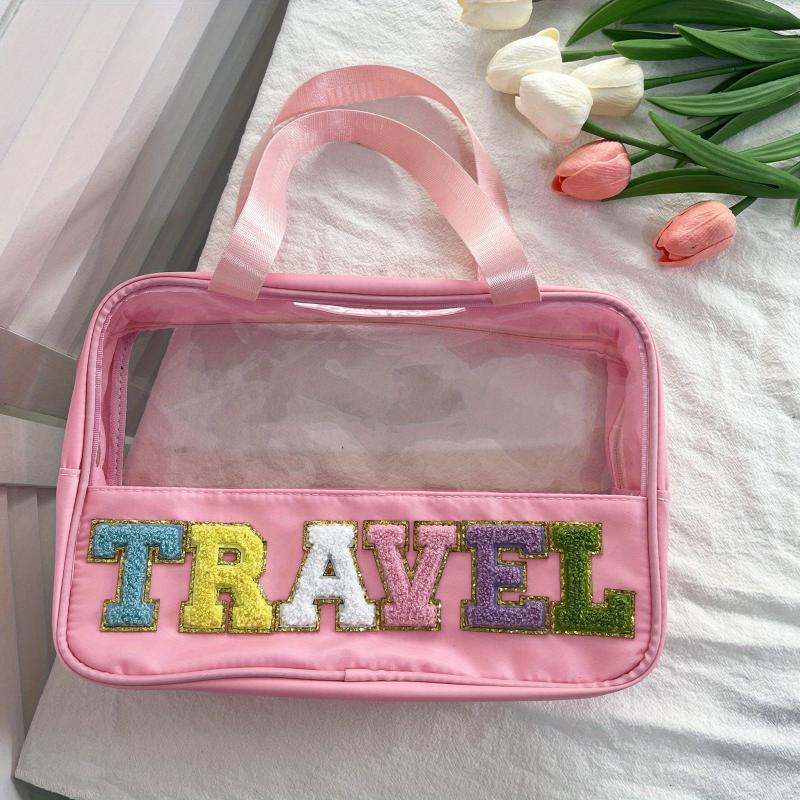 Transparent Waterproof Cosmetic Bag Large Capacity Handheld Makeup Storage