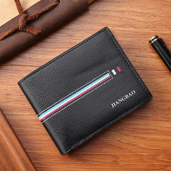 Men's Short Wallet Horizontal Weave Contrast Colors Student Wallet
