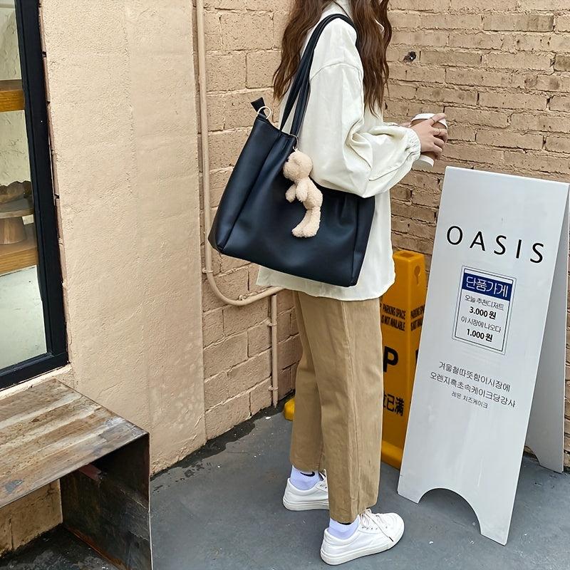 Versatile Sling Bag w/ Bear Pendant Great for Students Commuters
