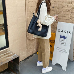 Versatile Sling Bag w/ Bear Pendant Great for Students Commuters