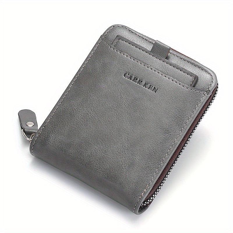 Vintage Men's Wallet Short Purse Hasp Zipper Clutch