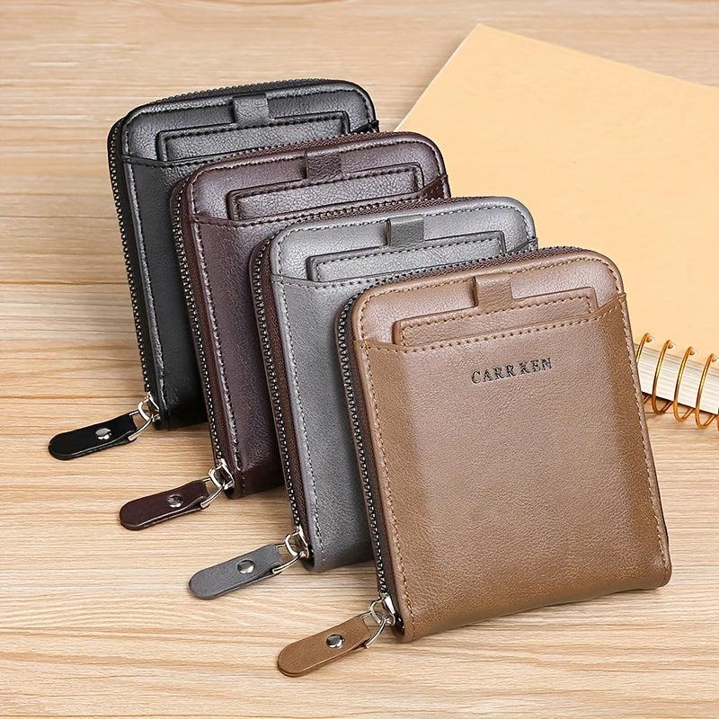 Vintage Men's Wallet Short Purse Hasp Zipper Clutch