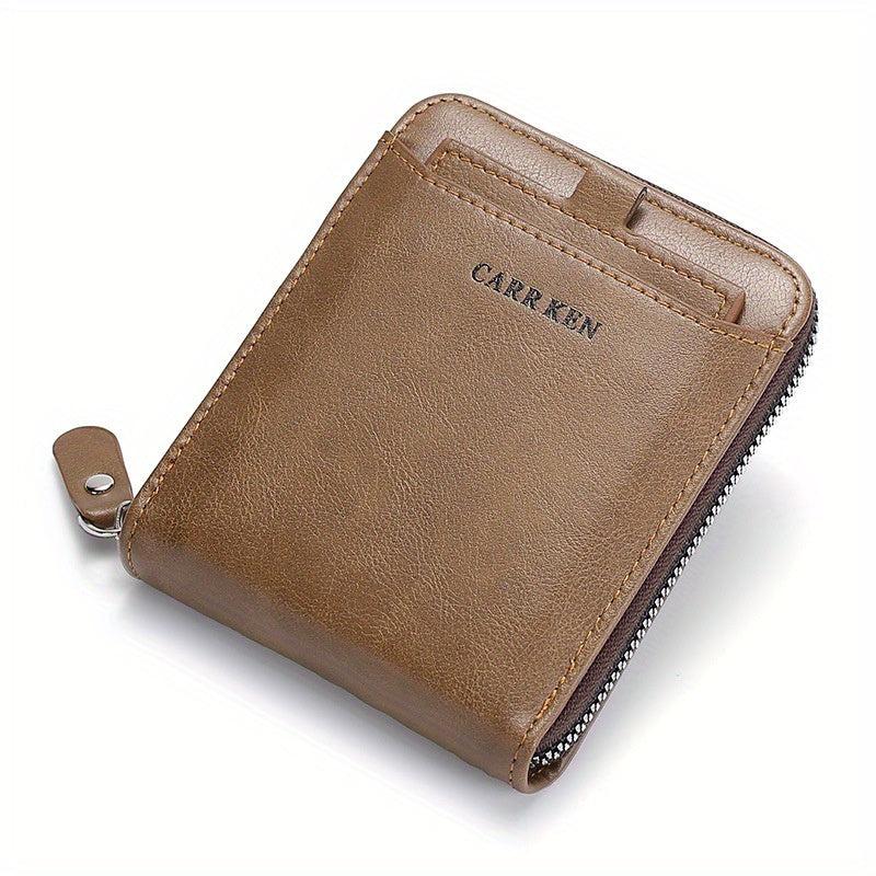 Vintage Men's Wallet Short Purse Hasp Zipper Clutch