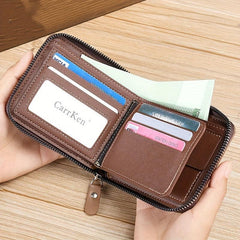 Vintage Men's Wallet Short Purse Hasp Zipper Clutch
