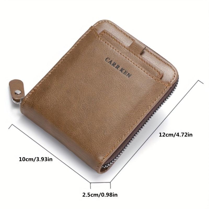 Vintage Men's Wallet Short Purse Hasp Zipper Clutch