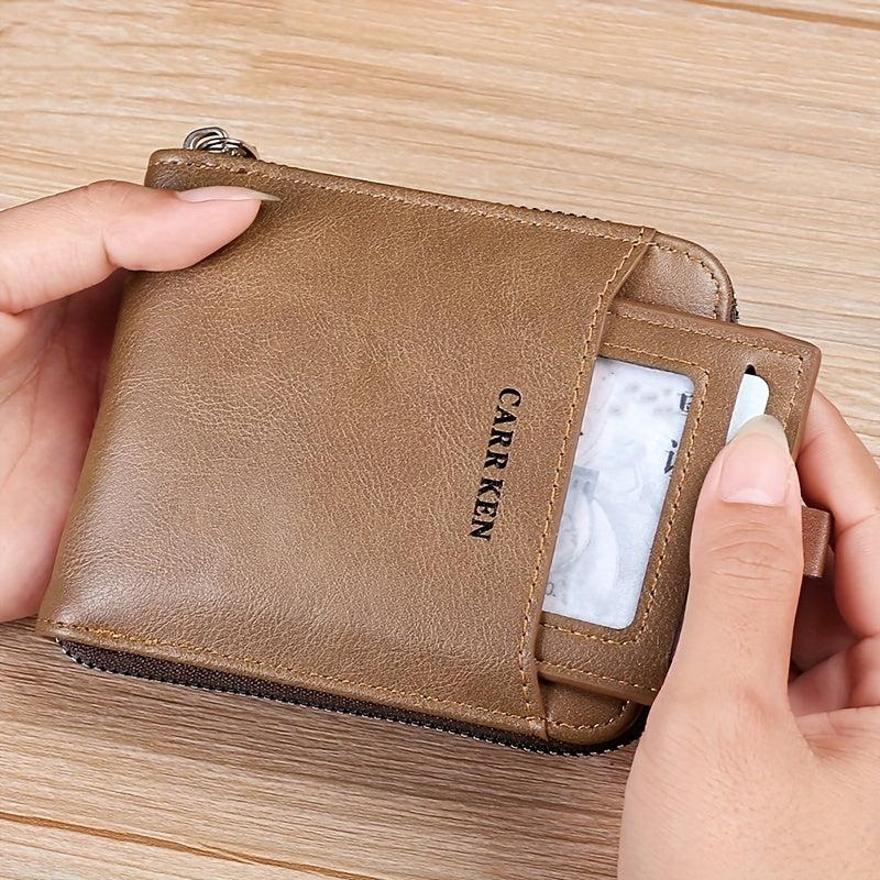 Vintage Men's Wallet Short Purse Hasp Zipper Clutch