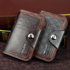 Men's Short Wallet Large Capacity Magnetic Buckle Wallet