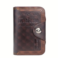 Men's Short Wallet Large Capacity Magnetic Buckle Wallet