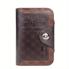 Men's Short Wallet Large Capacity Magnetic Buckle Wallet