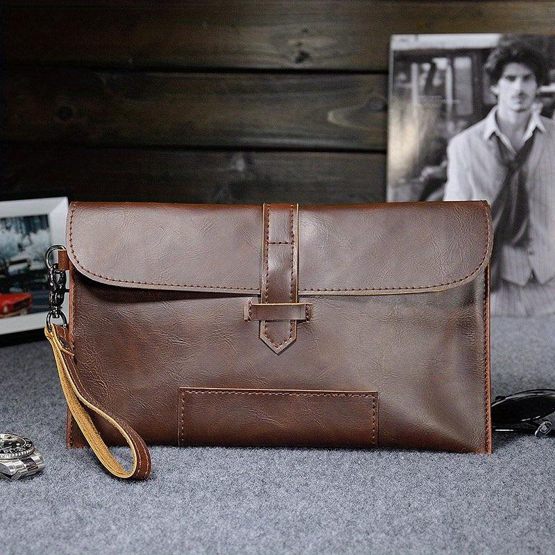 Personalized Contrast Men's Clutch Bag Retro Casual Men's Wallet